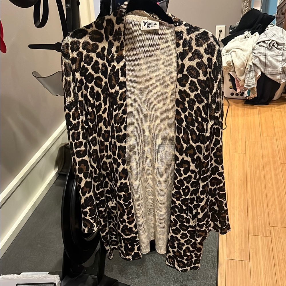 Show me your Mumu Leopard Print Open front sweater